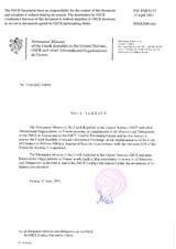 Response by the Delegation of the Czech Republic to the Questionnaire on the Code of Conduct on Politico-Military Aspects of Security Response by the Delegation of the Czech Republic to the Questionnaire on the Code of Conduct on Politico-Military Aspects of Security