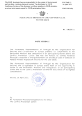 Response by the Delegation of Portugal to the Questionnaire on the Code of Conduct on Politico-Military Aspects of Security