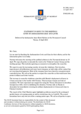 Statement by the Delegation of Norway in response to the update by Ambassador Heidi Grau and to the report by Ambassador Yaşar Halit Çevik