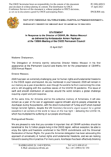 Statement by the Delegation of Armenia in response to the report by the Director of the Office for Democratic Institutions and Human Rights, Mr. Matteo Mecacci