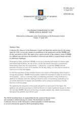 Statement by the Delegation of Norway in response to the report by the Director of the Office for Democratic Institutions and Human Rights, Mr. Matteo Mecacci