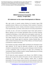 Statement by the Portuguese EU Presidency on recent developments in Belarus
