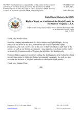 Statement by the Delegation of the United States of America in response to the statement by the Portuguese EU Presidency