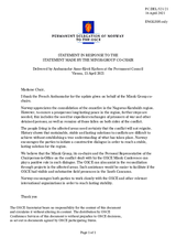 Statement by the Delegation of Norway on the statement by the Co-Chairs of the OSCE Minsk Group issued on 13 April 2021