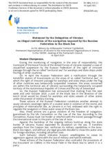 Statement by the Delegation of Ukraine on illegal restriction on the freedom of navigation imposed by the Russian Federation in the Black Sea