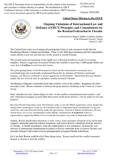 Statement by the Delegation of the United States of America on Russia’s ongoing aggression against Ukraine and illegal occupation of Crimea