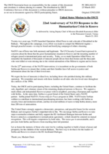 Statement by the Delegation of the United States of America on the 22nd anniversary of NATO’s response to the humanitarian crisis in Kosovo 