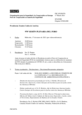 Diario de la 970ª Sesión plenaria del Foro de Cooperación en materia de Seguridad
