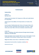 Agenda, Media Freedom in the OSCE Region Conference