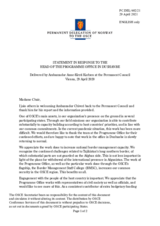 Statement by the Delegation of Norway in response to the report by the Head of the OSCE Programme Office in Dushanbe, Ambassador Valeriu Chiveri