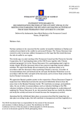 Statement by the Delegation of Norway on the recommendations made at the 81st special joint meeting of the PC and the FSC on 14 April 2021 for stabilizing the situation and halting activities of the Russian Federation that give rise to concern