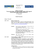 Detailed Programme - Conflict Cycle Seminar “Ten years after Vilnius – Advancing an inclusive ‘whole-of-OSCE’ approach to prevent violent conflict and build sustainable peace”