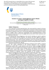 Statement by the Delegation of Ukraine on Russia’s ongoing aggression against Ukraine and illegal occupation of Crimea