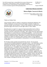 Statement by the Delegation of the United States of America on human rights concerns in the Russian Federation