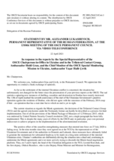 Statement by the Delegation of the Russian Federation in response to the update by Ambassador Heidi Grau and to the report by Ambassador Yaşar Halit Çevik