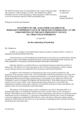 Statement by the Delegation of the Russian Federation on Earth Day, observed on 22 April 2021