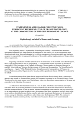 Statement by the Delegation of France, also on behalf of Germany, in response to the statement by the Delegation of the Russian Federation