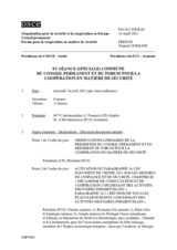 Journal de la 81ème séance commune du Forum pour la coopération en matière de sécurité et du Conseil permanent