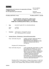 Giornale della 81a Riunione congiunta del Foro di cooperazione per la sicurezza e del Consiglio permanente
