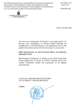 Response by the Delegation of Sweden to the Questionnaire on Anti-Personnel Mines and Explosive Remnants of War