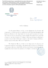 Response by the Delegation of Italy to the Questionnaire on the Code of Conduct on Politico-Military Aspects of Security