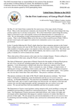 Statement by the Delegation of the United States of America on the first anniversary of the death of Mr. G. Floyd