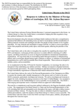 Statement by the Delegation of the United States of America in response to the address by the Minister of Foreign Affairs of Azerbaijan, H.E. Mr. Jeyhun Bayramov