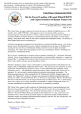Statement by the Delegation of the United States of America on the forced landing of Ryanair flight FR4978 in Minsk on 23 May 2021