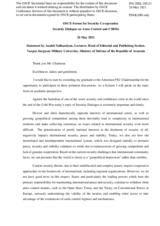 Presentation by Ms. A. Nalbandyan, Lecturer and Head of Editorial and Publishing Section, Vazgen Sargsyan Military University, Ministry of Defence of the Republic of Armenia