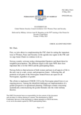 Statement by the Delegation of Norway in response to the presentations by Mr. M. Margaryan, by Brigadier General L. Swaan Wrede, by Ms. A. Darisuren, by Ms. D. O, and by Senior Lieutenant A. Savtalyan