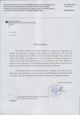 Response by the Delegation of Germany to the Questionnaire on Participating States’ Policy and/or National Practices and Procedures for the Export of Conventional Arms and Related Technology