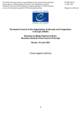 Address by the Secretary General of the Council of Europe, Ms. Marija Pejčinović Burić