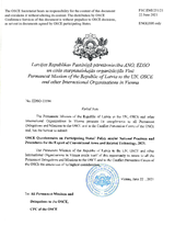 Response by the Delegation of Latvia to the Questionnaire on Participating States’ Policy and/or National Practices and Procedures for the Export of Conventional Arms and Related Technology Response by the Delegation of Latvia to the Questionnaire on Participating States’ Policy and/or National Practices and Procedures for the Export of Conventional Arms and Related Technology