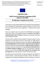 Statement by the Portuguese EU Presidency in response to the presentations by Mr. S. Zas, by Ms. H. M. Schmid, by Mr. V. Biyagov, and by Ms. I. Kovalchuk