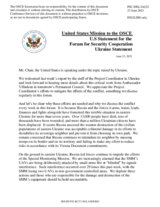 Statement by the Delegation of the United States of America on the situation in and around Ukraine