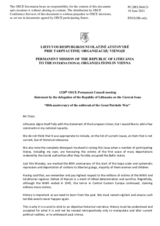 Statement by the Delegation of Lithuania on the 80th anniversary of the outbreak of the Great Patriotic War