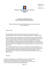 Statement by the Delegation of Norway on recent developments in Belarus