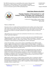 Statement by the Delegation of the United States of America on Russia’s ongoing aggression against Ukraine and illegal occupation of Crimea