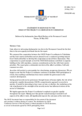 Statement by the Delegation of Norway in response to the report by the Project Co-ordinator in Uzbekistan, Ambassador Pierre von Arx