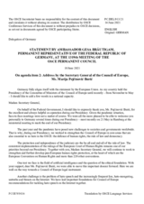 Statement by the Delegation of Germany in response to the address by the Secretary General of the Council of Europe, Ms. Marija Pejčinović Burić