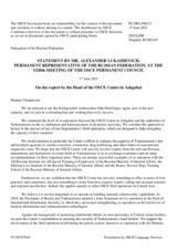 Statement by the Delegation of the Russian Federation in response to the report by the Head of the OSCE Centre in Ashgabat, Ambassador John MacGregor