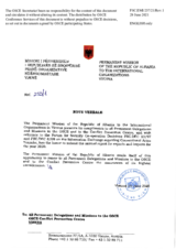 Information Exchange by the Delegation of Albania on Conventional Arms Transfer