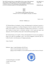 Response by the Delegation of Estonia to the Questionnaire on Participating States’ Policy and/or National Practices and Procedures for the Export of Conventional Arms and Related Technology