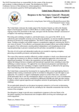 Statement by the Delegation of the United States of America in response to the presentation to the Permanent Council of a thematic report on the OSCE’s anti-corruption activities