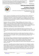 Statement by the Delegation of the United States of America on release of the 2021 Trafficking in Persons Report by the United States Department of State