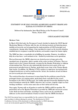 Statement by the Delegation of Norway on Russia’s ongoing aggression against Ukraine and illegal occupation of Crimea