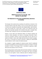 Statement by the Portuguese EU Presidency on the early parliamentary elections in Armenia, held on 20 June 2021