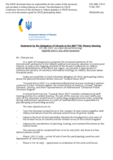 Statement by the Delegation of Ukraine on the military exercise “Cossack Mace 2021”, to be conducted from 12 to 24 July 2021