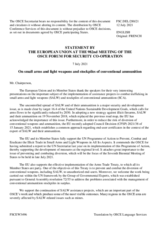 Statement by the Slovenian EU Presidency in response to the presentations by Lieutenant Colonel N. Luković, by Mr. W. Kernmaier, and by Mr. R. Mossinkoff