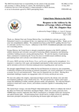 Statement by the Delegation of the United States of America in response to the address by the Minister of Foreign Affairs of Poland, H.E. Mr. Zbigniew Rau